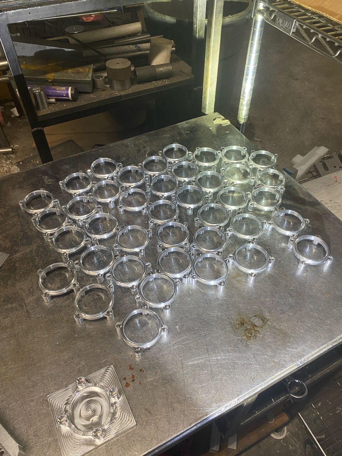 A batch of machined rings